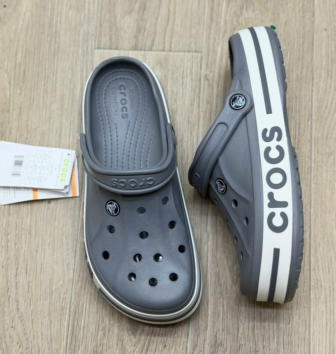 сабо пантолеты bayaband кроксы резиновые летние,сабо crocs,сандалии крокс детские,детские серые сабо crocs kids' bayaband clogs,сабо детские crocs crocband clog k серый