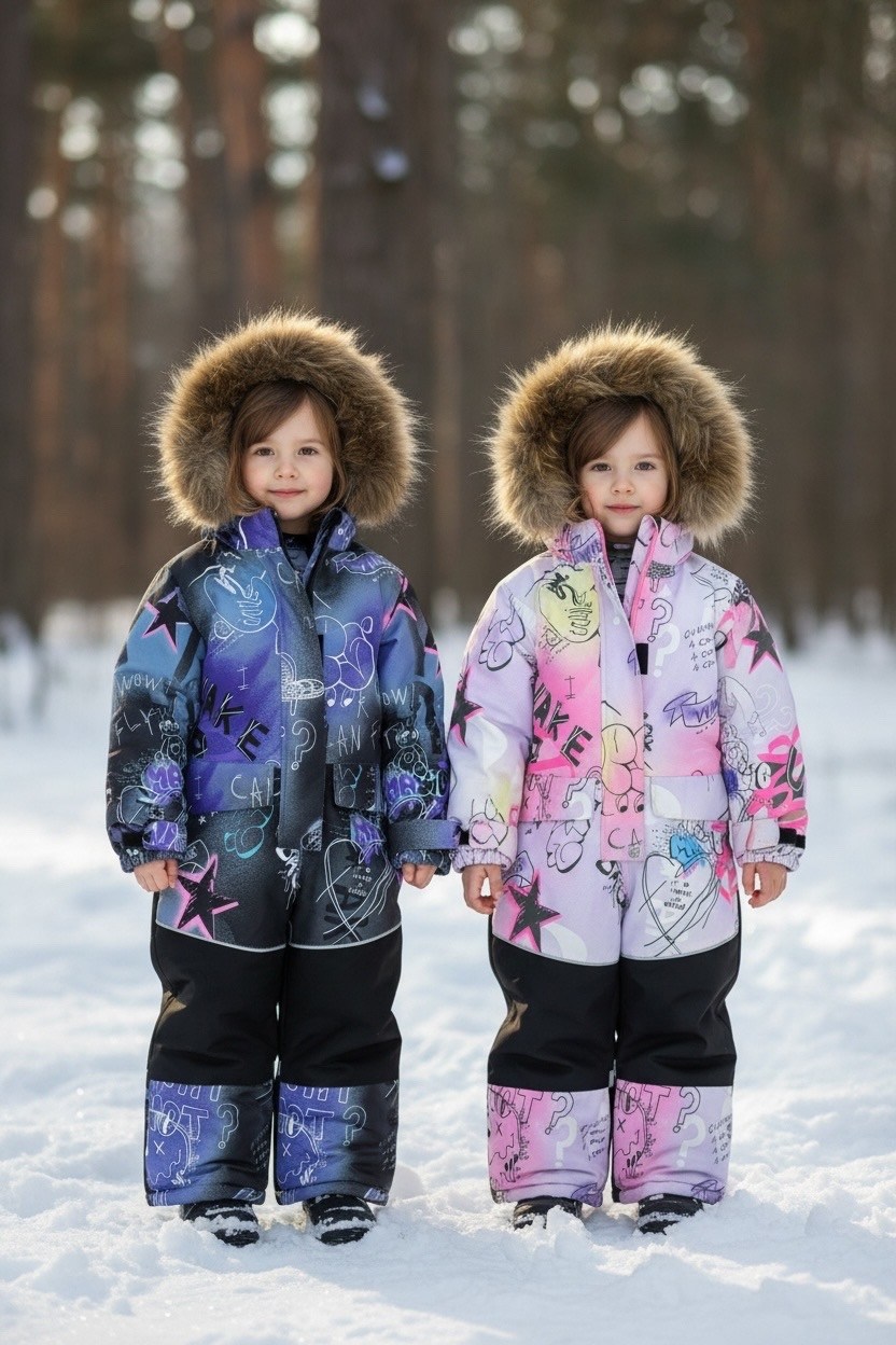 комбинезон nikastyle,зимний комбинезон,детский зимний комбинезон,комбинезон зимний nikastyle,зимний комбинезон для девочек