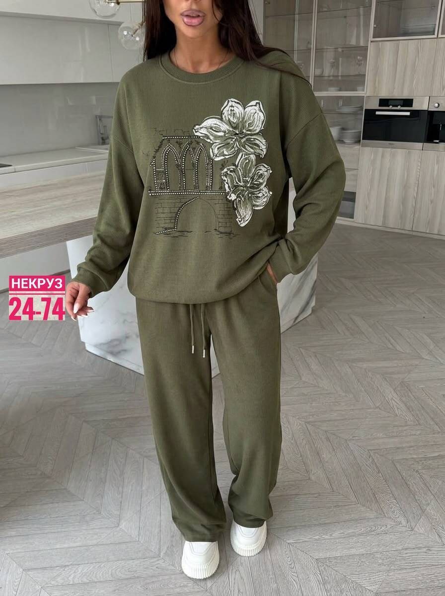 вязаный костюм свитшот и брюки trend collection,костюм трикотажный женский,спортивные костюмы женские,костюм женский,женский костюм на флисе