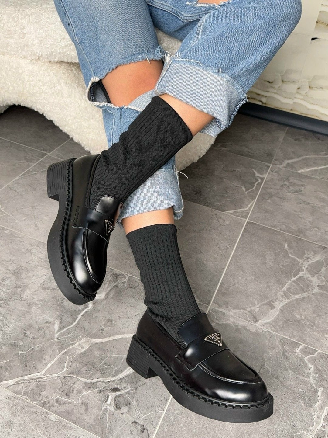 сапоги prada,ботинки prada,,комбинированные ботинки прада,короткие сапоги