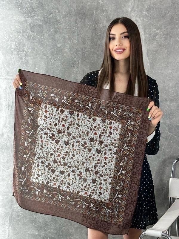 платки косынка,павлопосадский платок пленительный июль,женский платок,платок из хлопка,платок хлопок