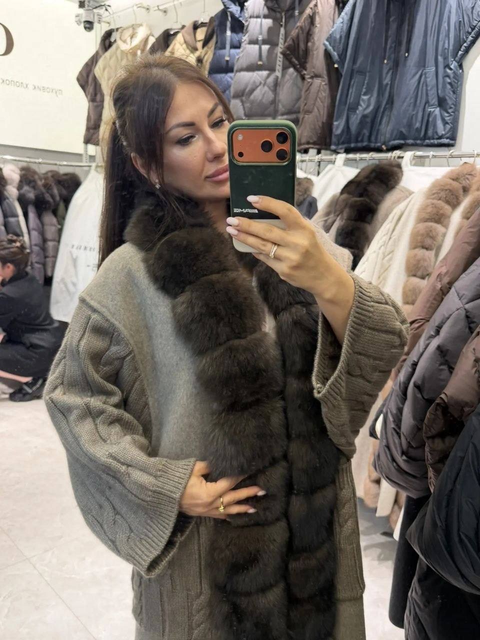 кардиган с мехом песца,пальто с мехом,кардиган с мехом,вязаный кардиган,кардиган пальто