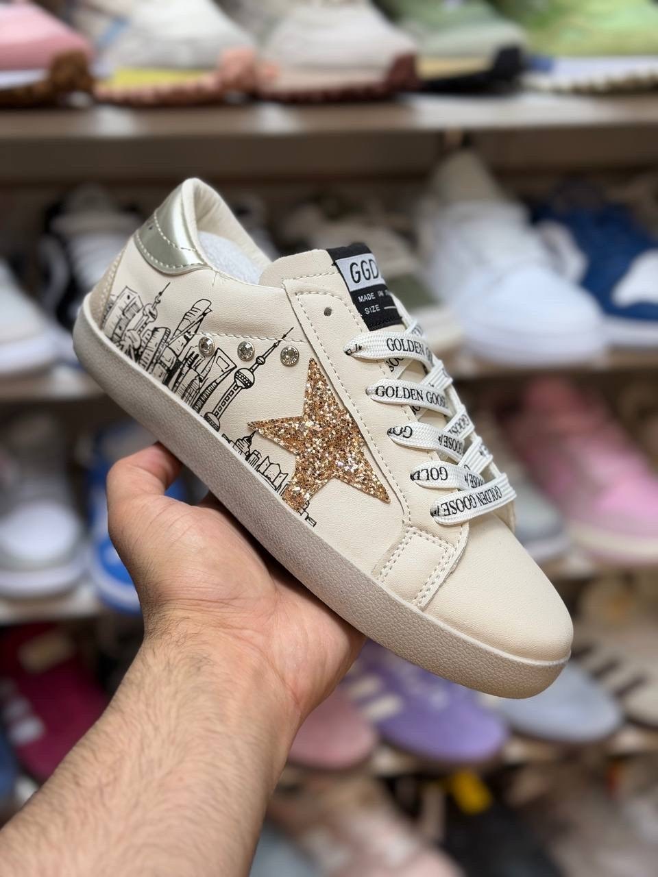 ,женские кеды golden goose,кеды,кеды golden goose,кеды golden goose hi star glitter low-top