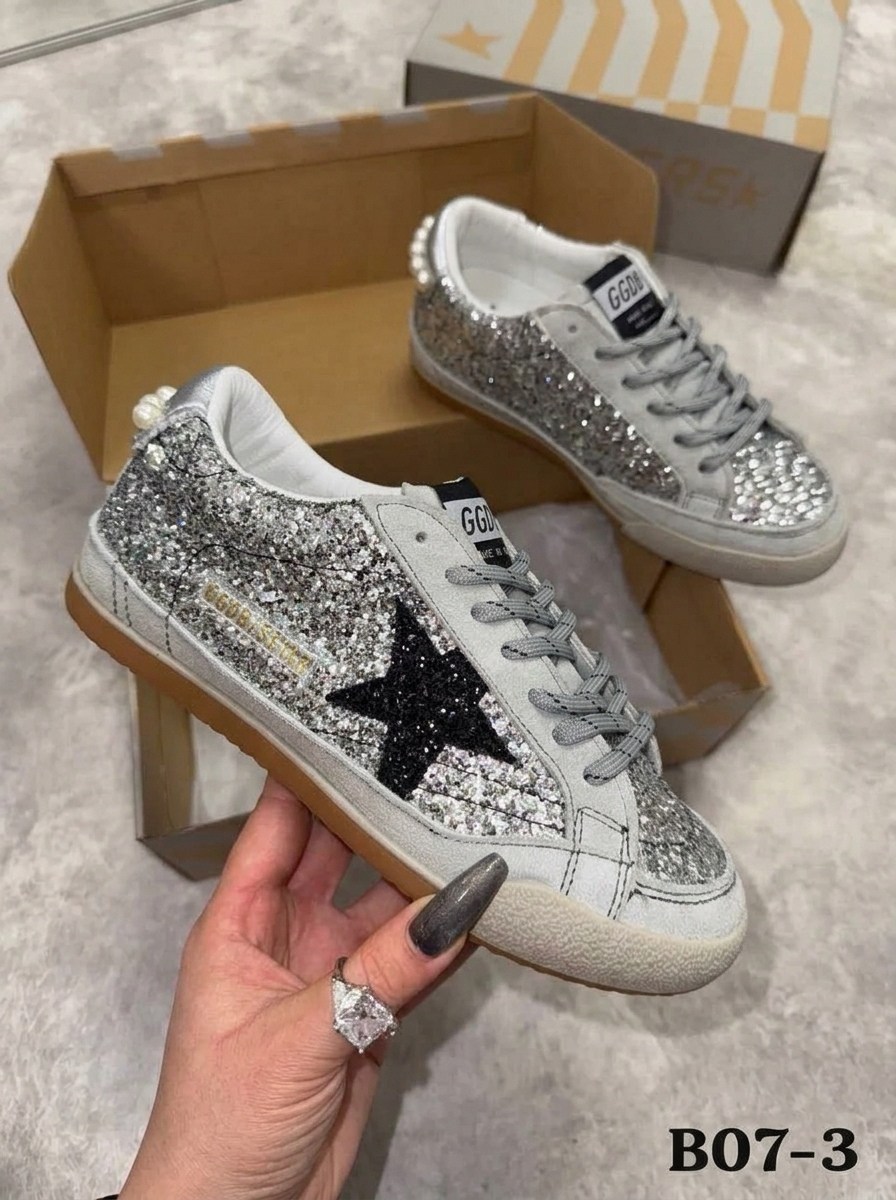 ,кроссовки golden goose,низкие кеды ball-star glitter golden goose,golden goose кеды блестящие,golden goose кеды
