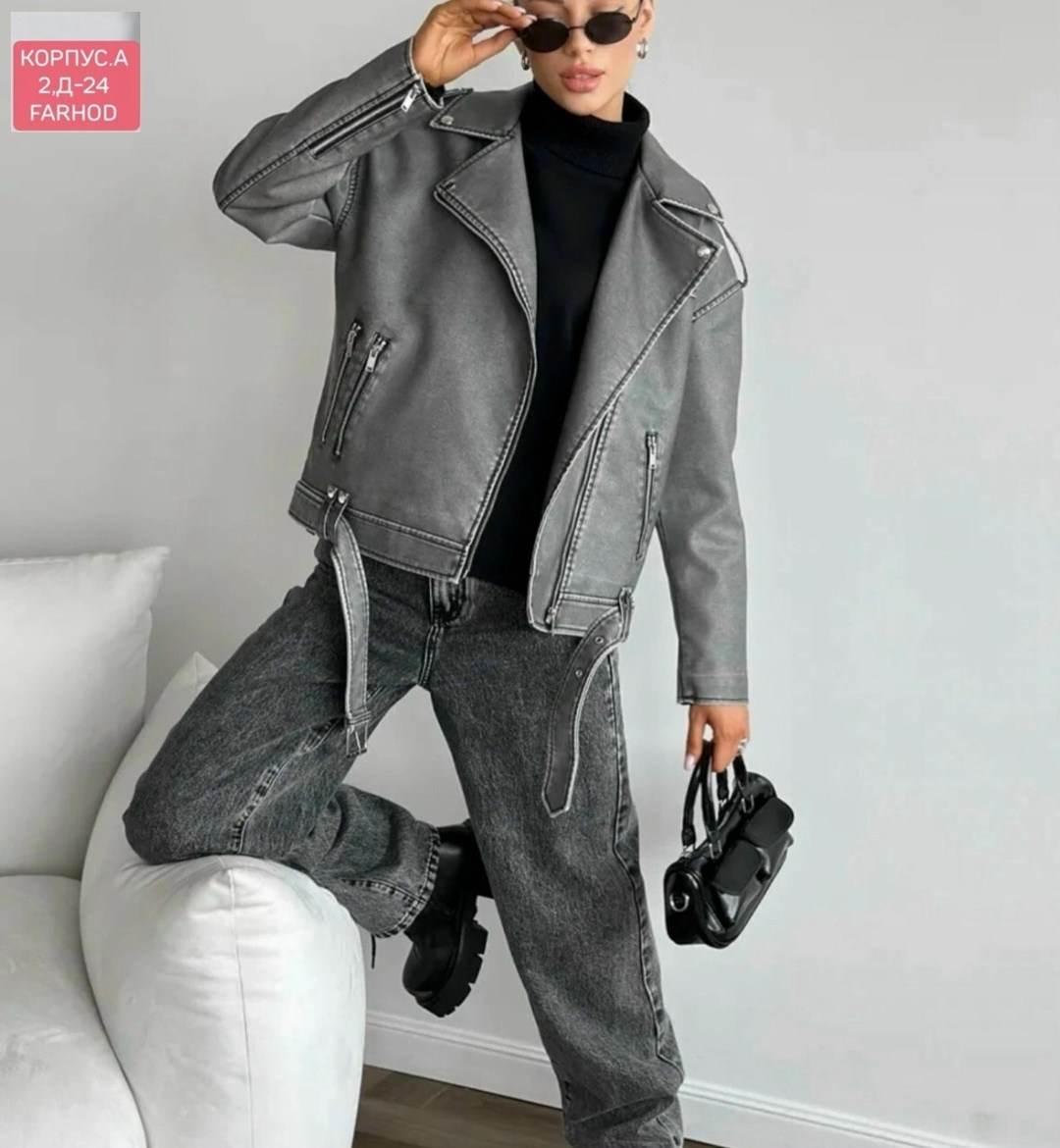 косуха винтажная куртка кожаная oversize серая monyken,кожаная куртка,женская кожаная куртка,куртка женская,косуха куртка