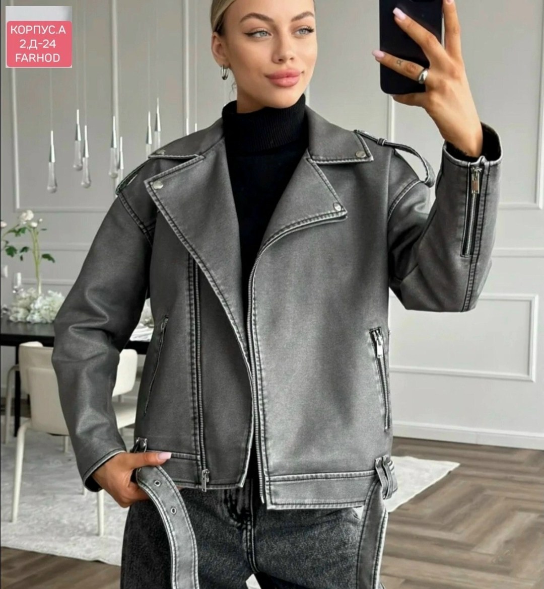 косуха винтажная куртка кожаная oversize серая monyken,кожаная куртка,женская кожаная куртка,куртка женская,косуха куртка