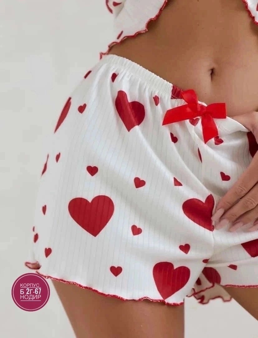 пижама с шортами и майкой mi corazón,женская пижама с шортами,пижама женская комплект,женская пижама,пижама женская шорты и топ