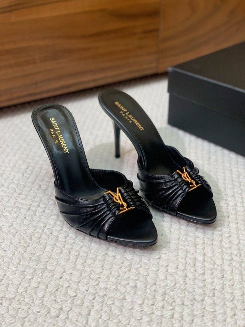 ,кожаные мюли,мюли женские,босоножки ив сен лоран,босоножки saint laurent