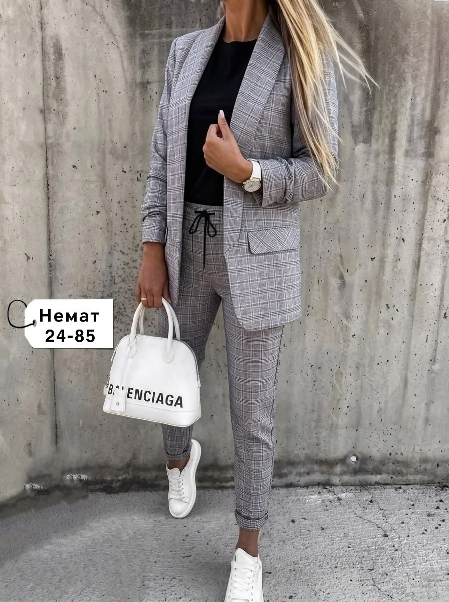 костюм в клетку женский,костюм двойка стильный,костюм в клетку,пиджак женский в клетку,костюм двойка женская