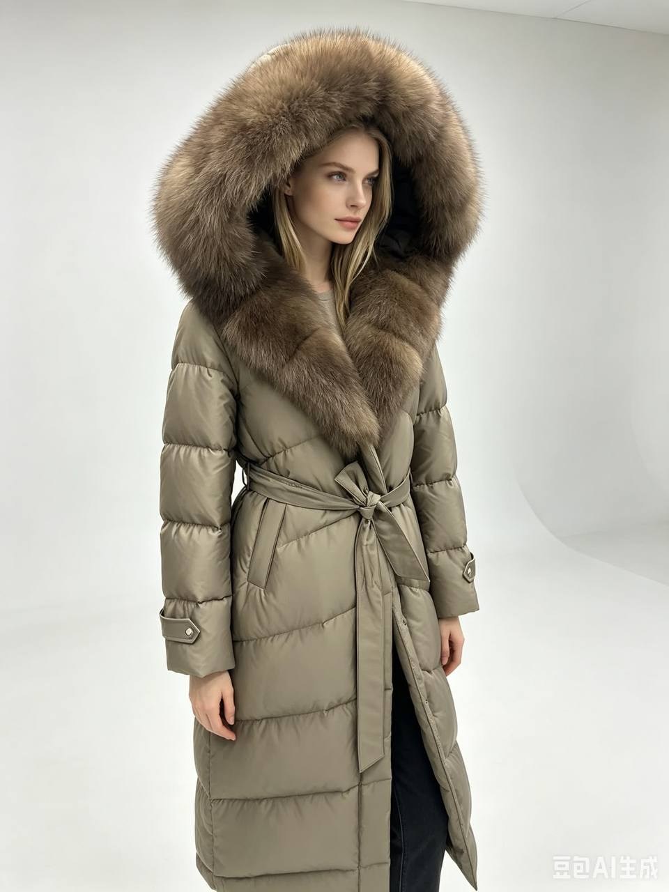 пальто женское зимние с мехом песец люкс класса коричневого цвета,пуховик с натуральным мехом mericche,пальто женское зимнее с мехом песец люкс класса,длинный пуховик с натуральным мехом и капюшоном m