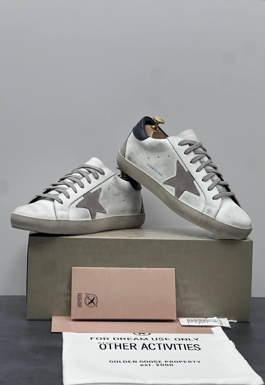 мужские кроссовки golden goose superstar белый серебряный,мужские кроссовки golden goose superstar со звездой белый серебряный,,golden goose super star,golden goose кроссовки