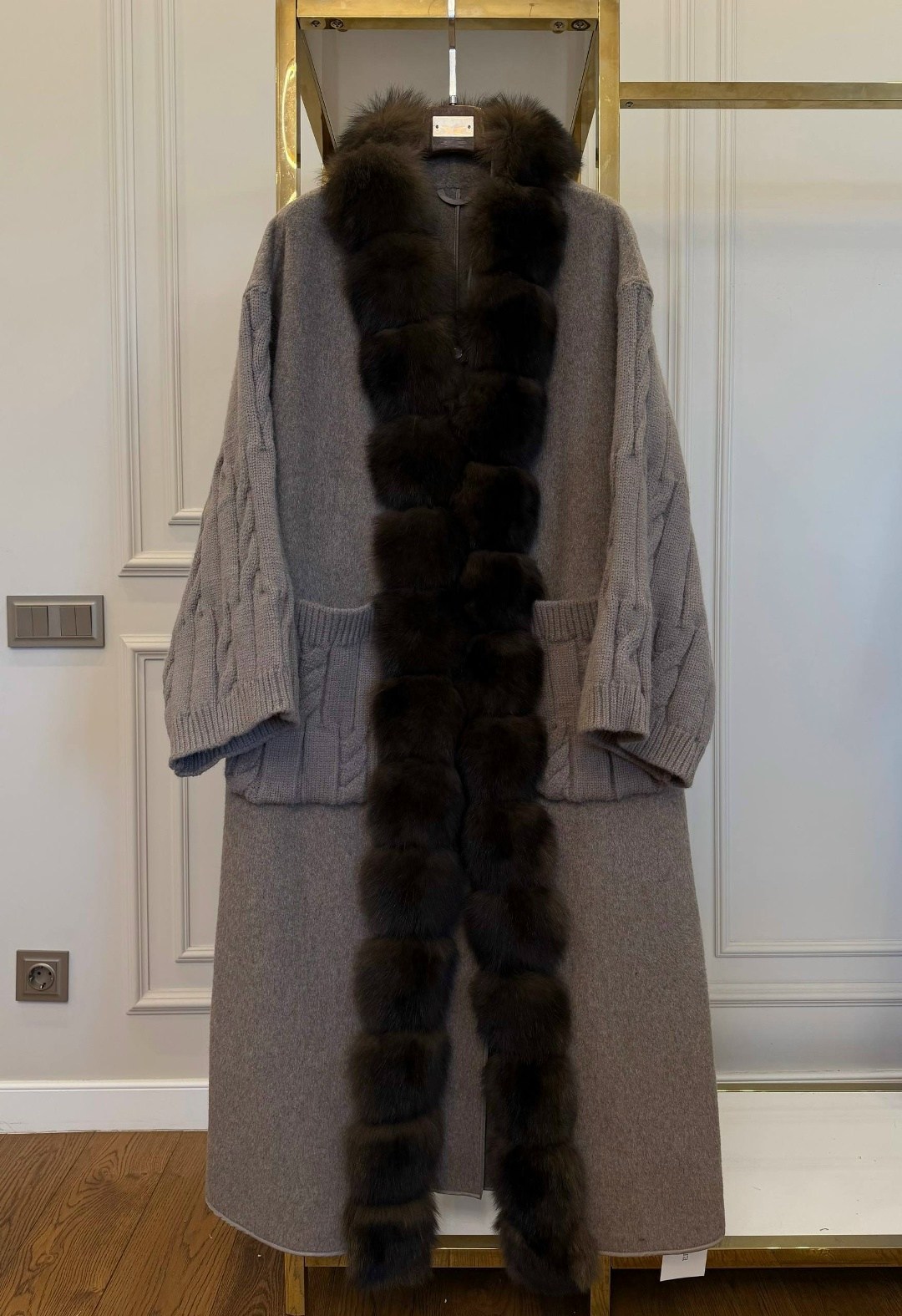 кардиган с мехом финского песца yana kraft brand,кардиган с мехом финского песца,кардиган с мехом,кардиган с мехом песца,пальто с соболем
