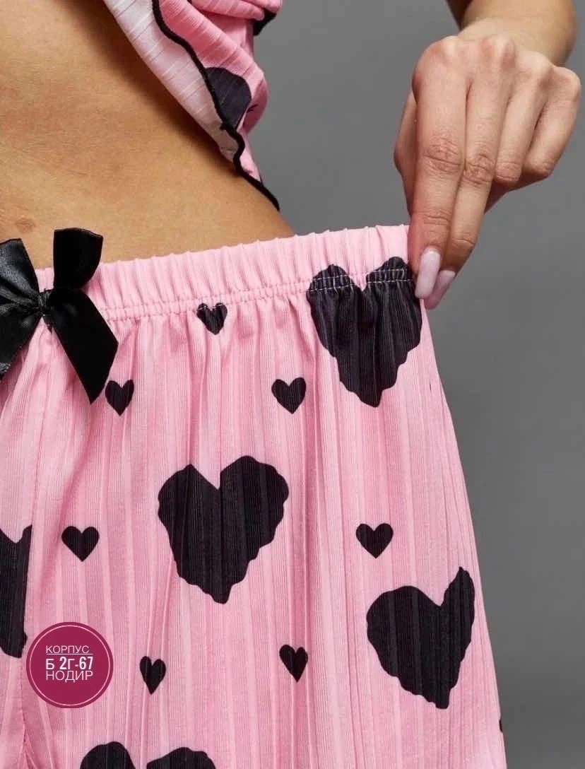 пижама с шортами и майкой mi corazón,женская пижама с шортами,пижама женская комплект,женская пижама,пижама женская шорты и топ