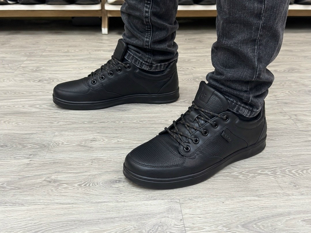 ,кроссовки ecco,мужские демисезонные полуботинки ecco soft 7 mens 430304 01001,кроссовки кожаные,кроссовки ecco мужские