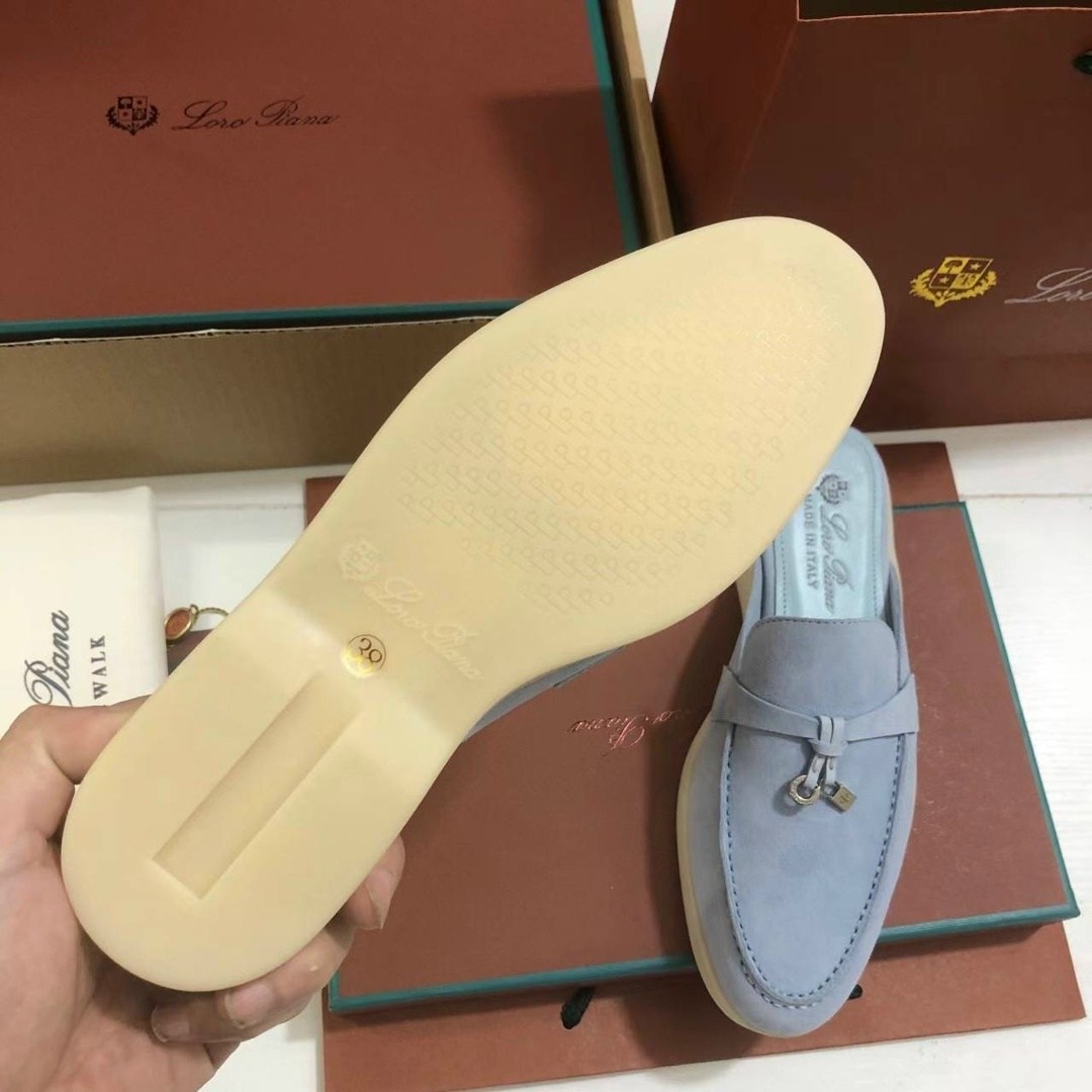 мюли loro piana,обувь,женские замшевые мюли loro piana голубые,мокасины лоро пиано женские,обувь женская