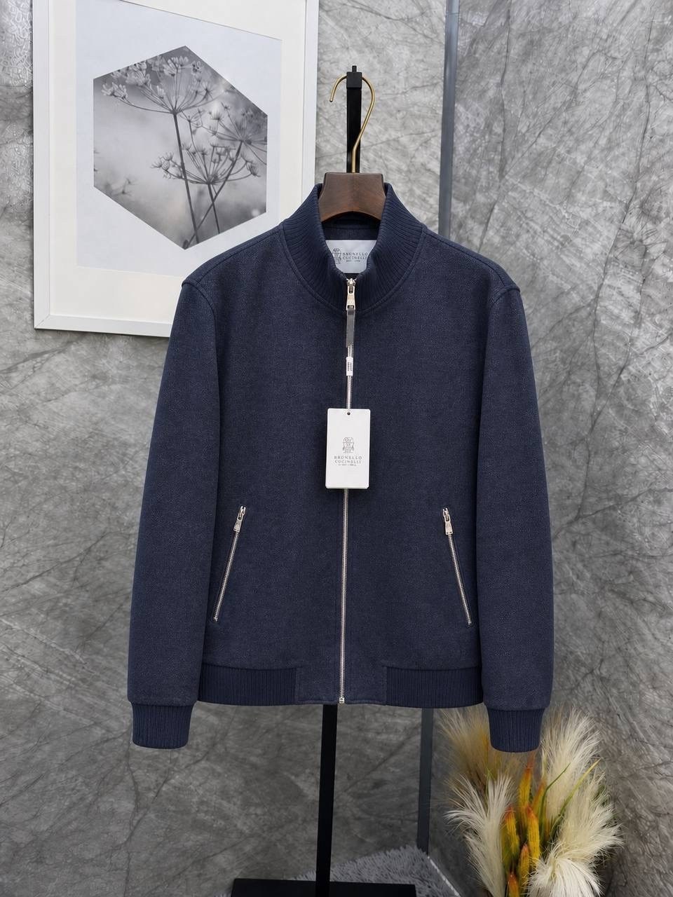 мужская куртка loro piana,толстовка из фактурного хлопка и кашемира с высоким воротом capobianco,куртка бомбер,мужская кофта,куртка мужская кашемир loro piana