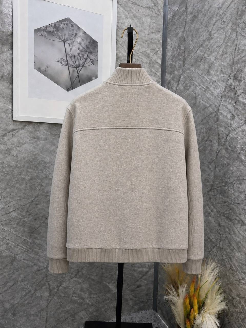 мужская куртка loro piana,толстовка из фактурного хлопка и кашемира с высоким воротом capobianco,куртка бомбер,мужская кофта,куртка мужская кашемир loro piana