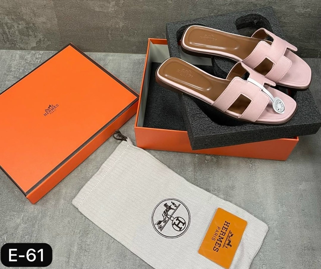 шлепки эрмес оран,женские кожаные шлепки hermes oran коричневые,,шлёпанцы hermes,hermes шлепки женские