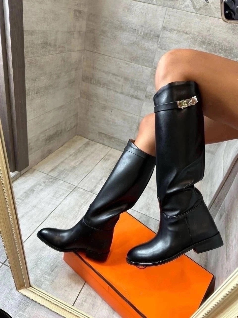 сапоги hermes,женские кожаные сапоги hermes чёрного цвета,сапоги эрмес,сапоги hermes жокейские,гермес сапоги женские