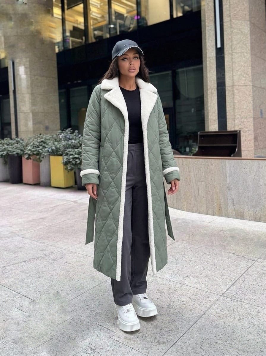пальто стеганое женское ланика,пальто демисезонное длинное fabrika style "severina",пальто стеганое,стеганое женское пальто,стеганое женское пальто арт. 11644689