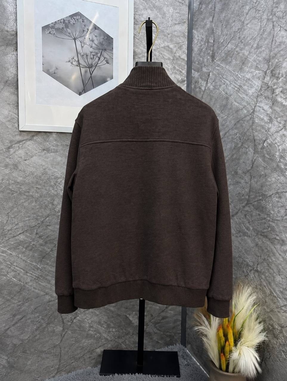 мужская куртка loro piana,толстовка из фактурного хлопка и кашемира с высоким воротом capobianco,куртка бомбер,мужская кофта,куртка мужская кашемир loro piana