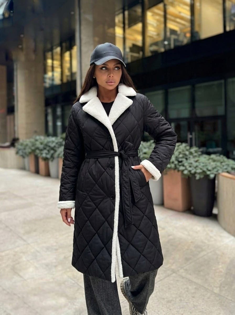 пальто стеганое женское ланика,пальто демисезонное длинное fabrika style "severina",пальто стеганое,стеганое женское пальто,стеганое женское пальто арт. 11644689