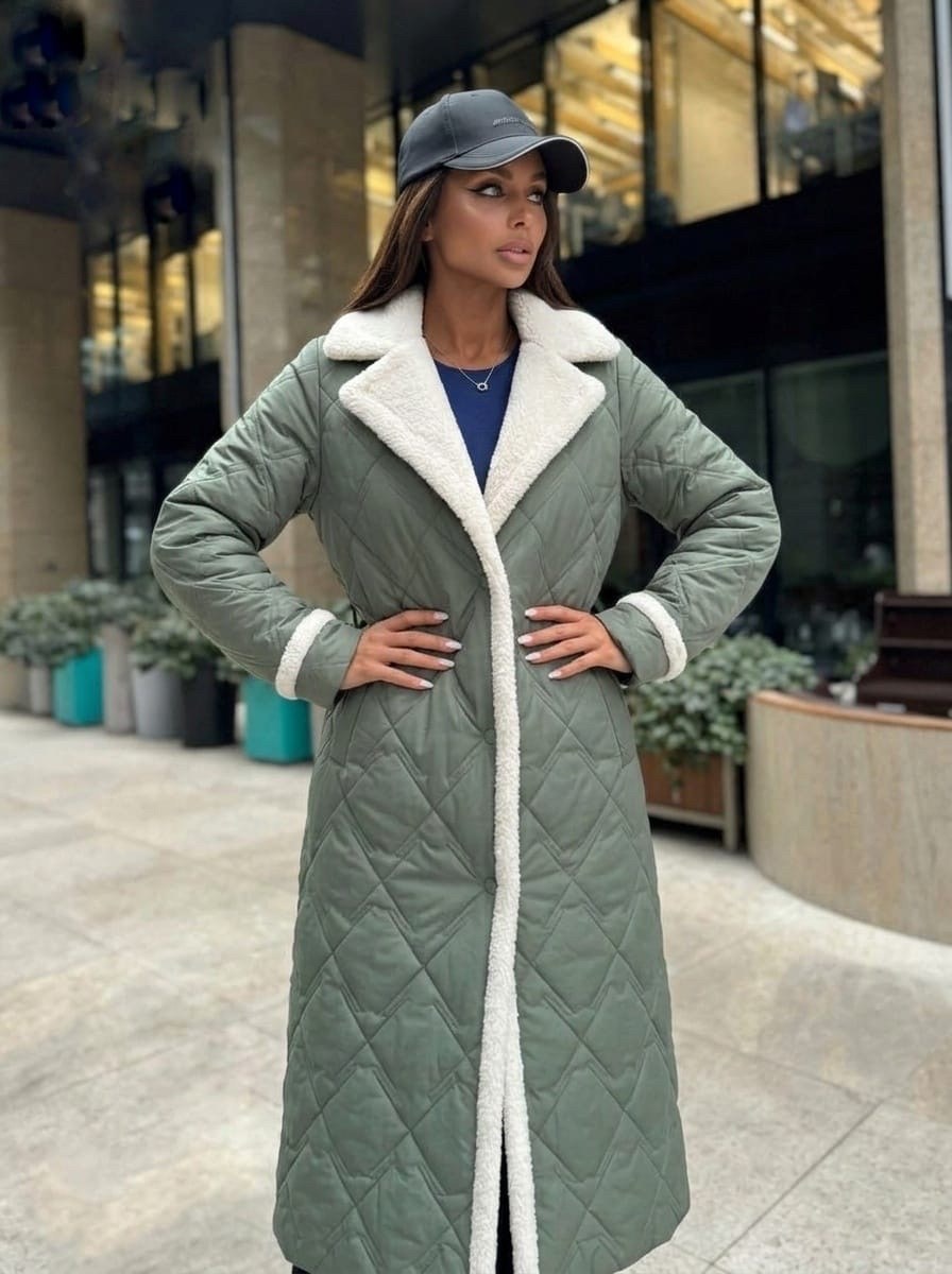 пальто стеганое женское ланика,пальто демисезонное длинное fabrika style "severina",пальто стеганое,стеганое женское пальто,стеганое женское пальто арт. 11644689
