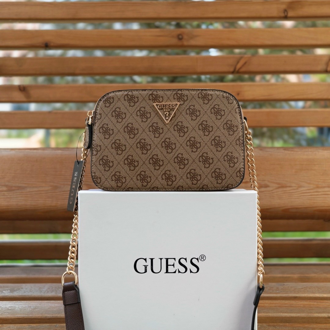 женская сумка guess,сумка на плечо кросс-боди guess,сумка через плечо guess noelle серо-коричневая,женская сумка через плечо guess,сумка guess