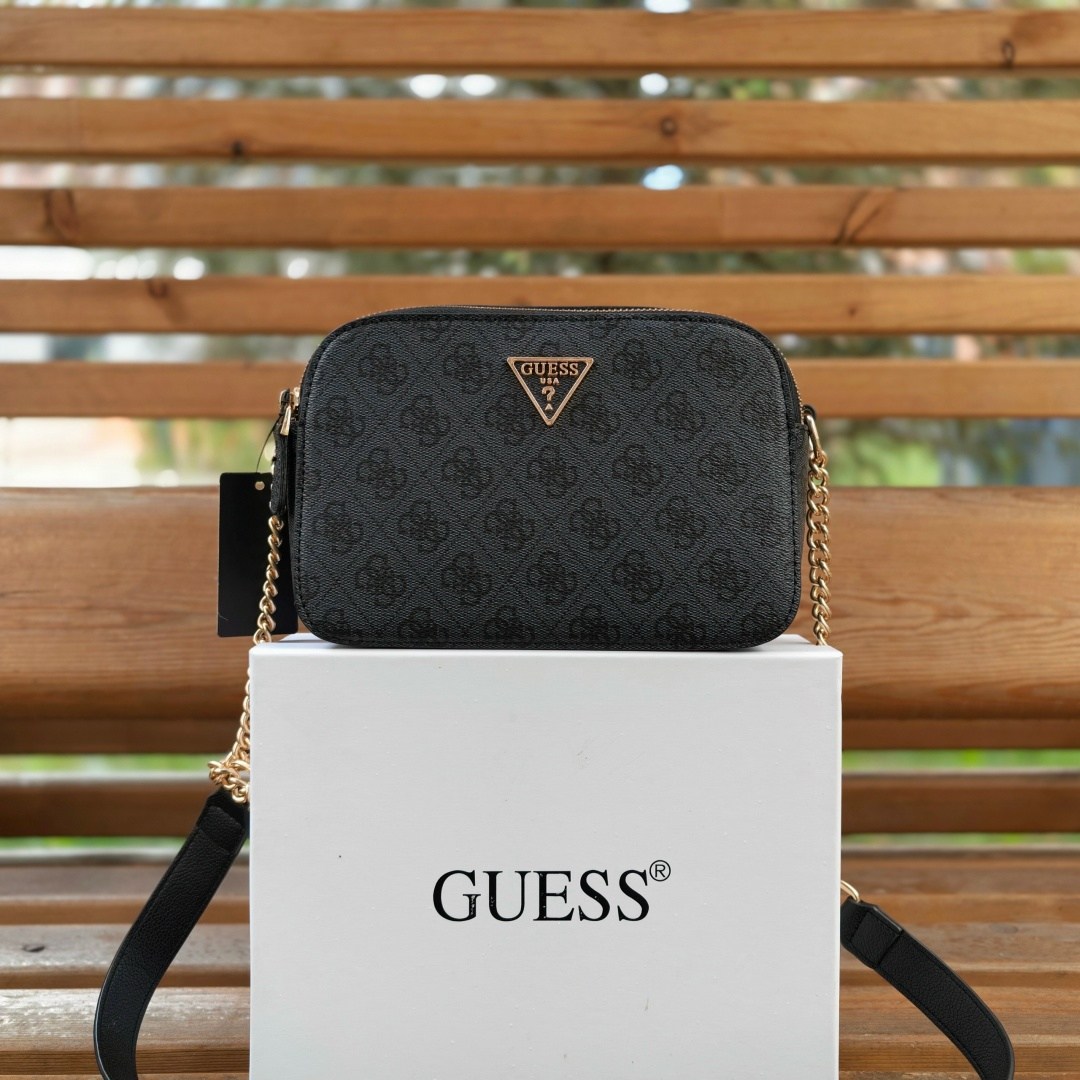 женская сумка guess,сумка на плечо кросс-боди guess,сумка через плечо guess noelle серо-коричневая,женская сумка через плечо guess,сумка guess