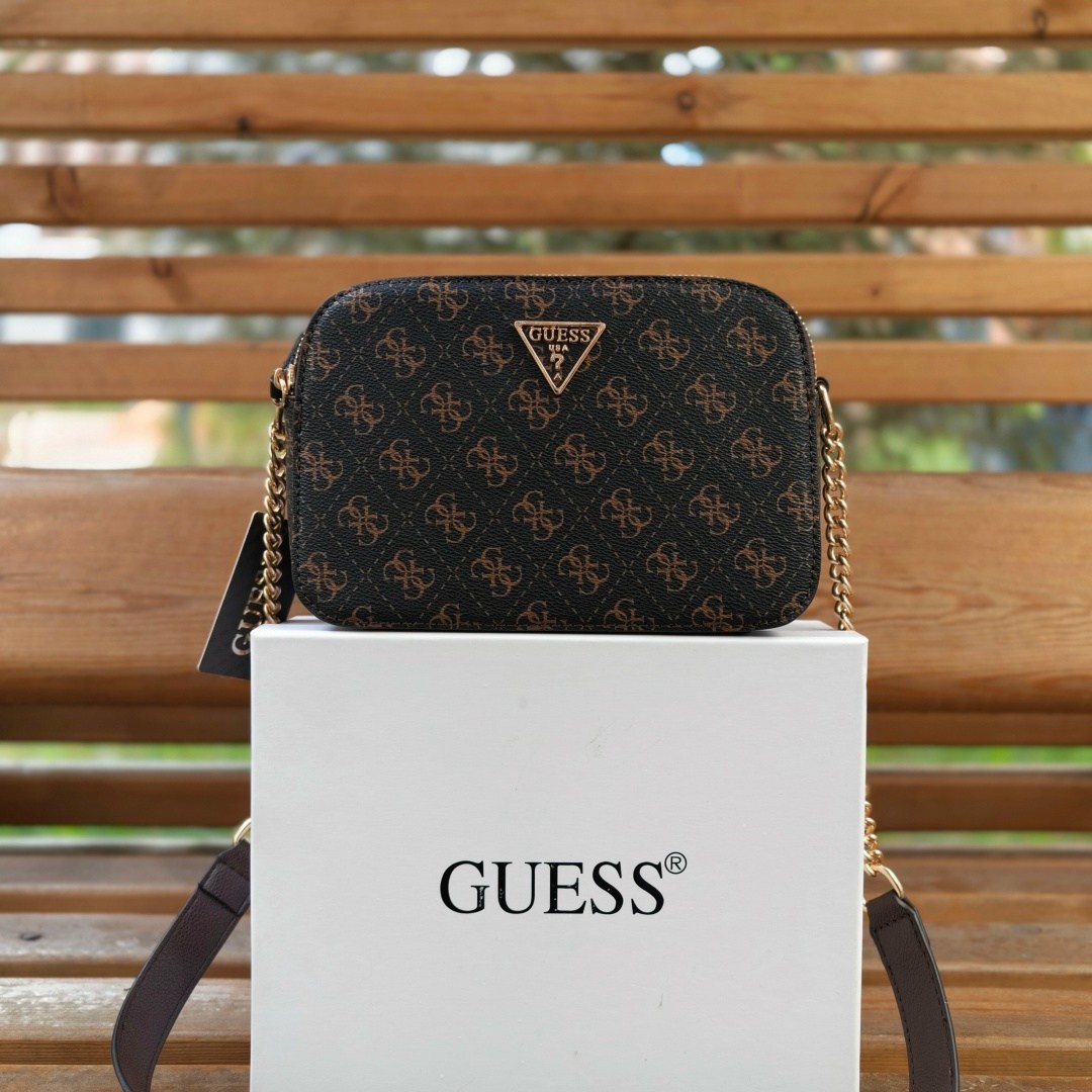 женская сумка guess,сумка на плечо кросс-боди guess,сумка через плечо guess noelle серо-коричневая,женская сумка через плечо guess,сумка guess
