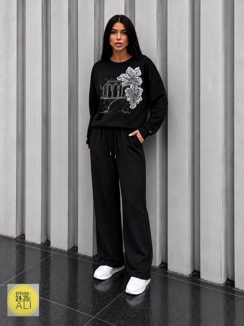 вязаный костюм свитшот и брюки trend collection,костюм трикотажный женский,спортивные костюмы женские,трикотажные костюмы,костюм спортивный