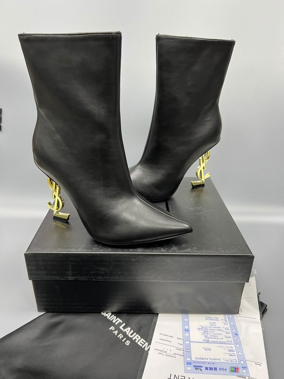 ботильоны сен лоран,ботильоны saint laurent,,черные ботильоны saint lauren,ботильоны ив сен лоран