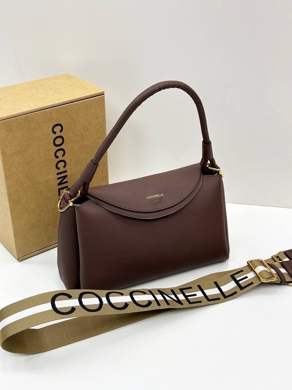 сумка коричневый,сумка женская,сумка женская coccinelle,сумка,брендовые сумочки