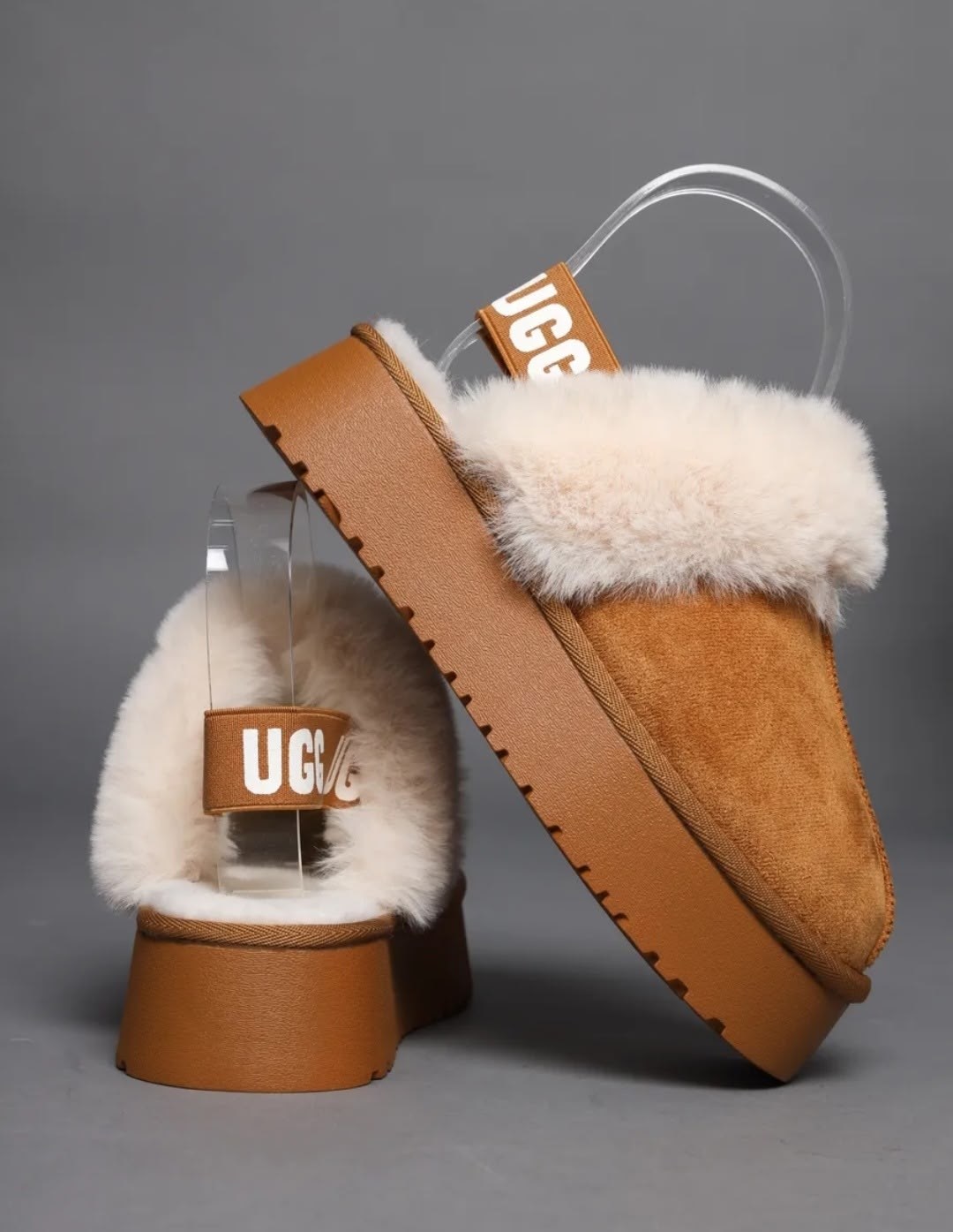 ,ugg slipper,ugg funkette slipper,угги женские,угги с открытой пяткой зимние на платформе тапочки с мехом besmoda shoes 261217457