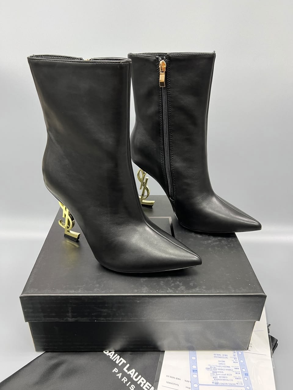 ботильоны сен лоран,ботильоны saint laurent,,черные ботильоны saint lauren,ботильоны ив сен лоран