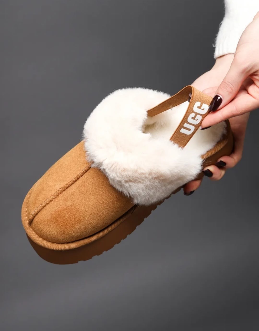 ,ugg slipper,ugg funkette slipper,угги женские,угги с открытой пяткой зимние на платформе тапочки с мехом besmoda shoes 261217457