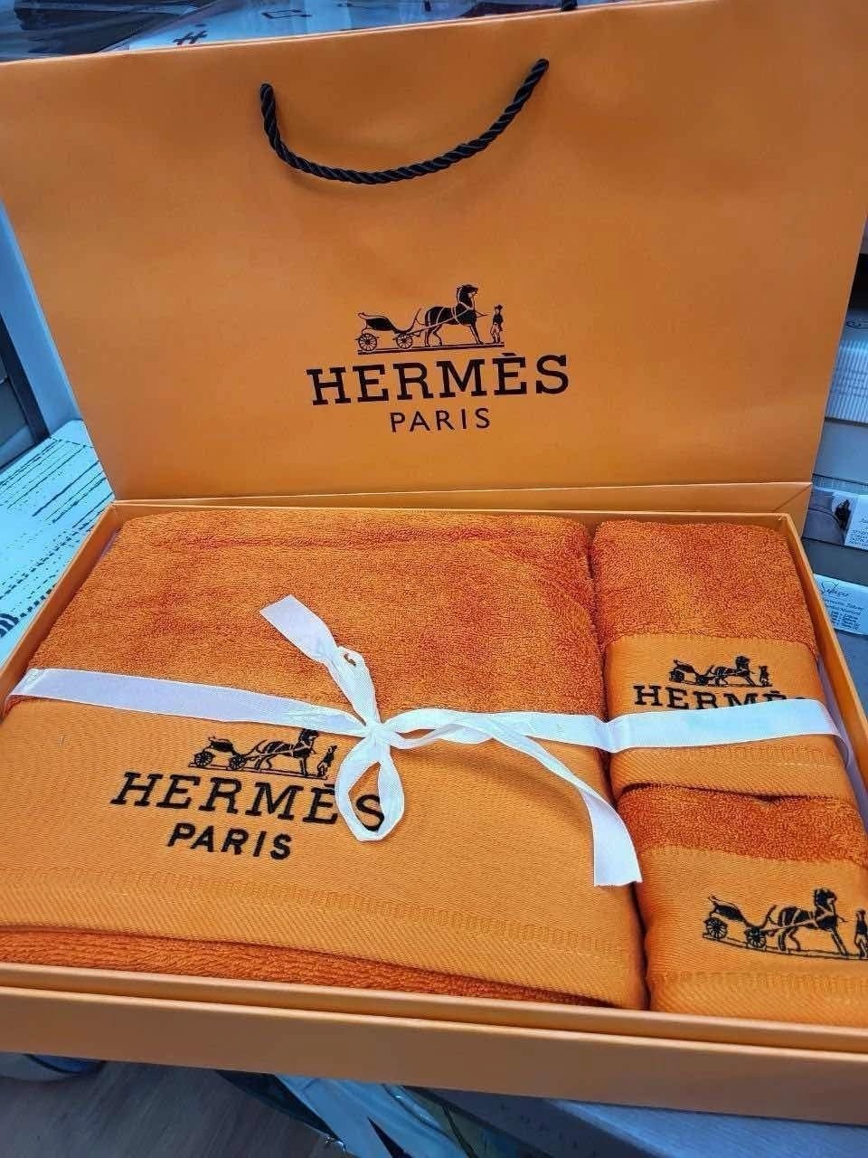 набор полотенец hermes в коробке,полотенца hermes,подарочные наборы полотенец,полотенце для ванной hermes,подарочное полотенце hermes paris