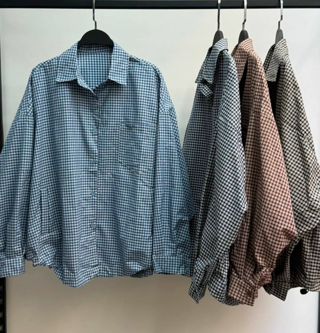 рубашка оверсайз летняя в клетку betrendy wear,женская рубашка в клетку,женская рубашка,рубашка летняя oversize,клетчатая рубашка