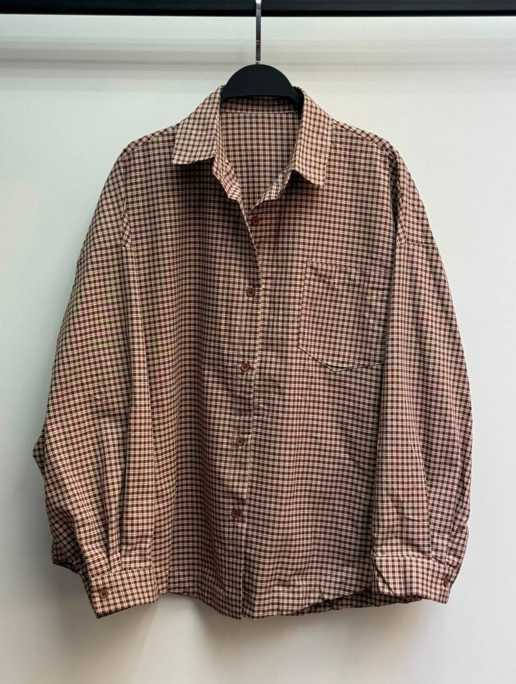 рубашка оверсайз летняя в клетку betrendy wear,женская рубашка в клетку,женская рубашка,рубашка летняя oversize,клетчатая рубашка