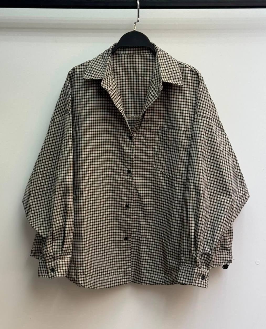 рубашка оверсайз летняя в клетку betrendy wear,женская рубашка в клетку,женская рубашка,рубашка летняя oversize,клетчатая рубашка