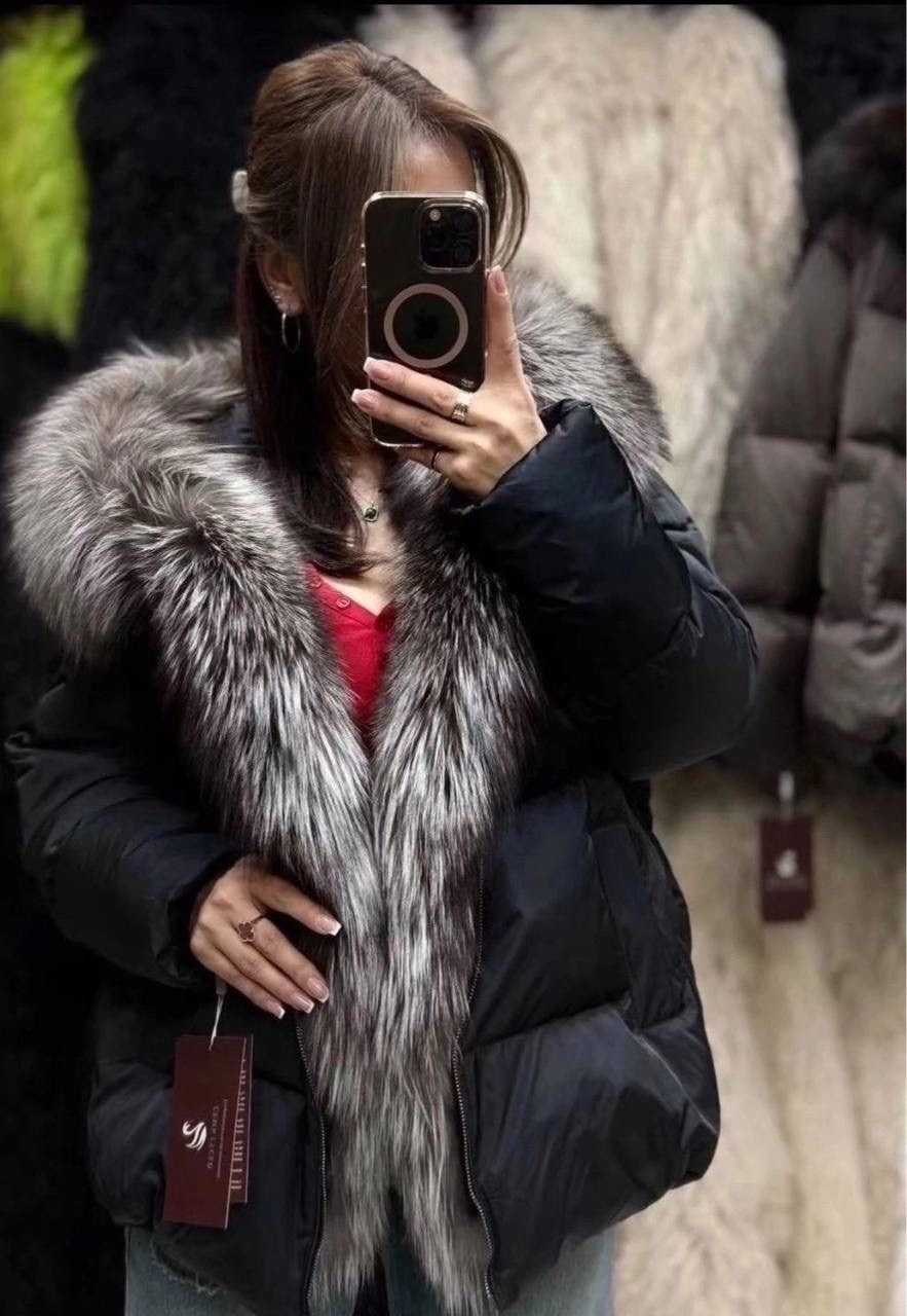 пуховик с натуральным мехом,пуховик женский с натуральным мехом,пуховик с натуральным мехом чернобурка,куртка - пуховик с мехом песца city furs,пуховик с мехом