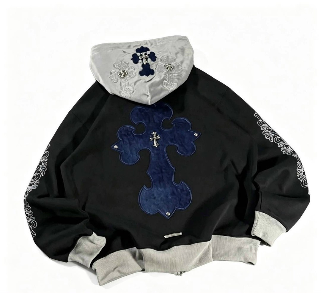 толстовка с замком и капюшоном chrome hearts,chrome hearts худи,chrome hearts grey cross hoodie,chrome hearts grey hoodie,chrome hearts hoodie