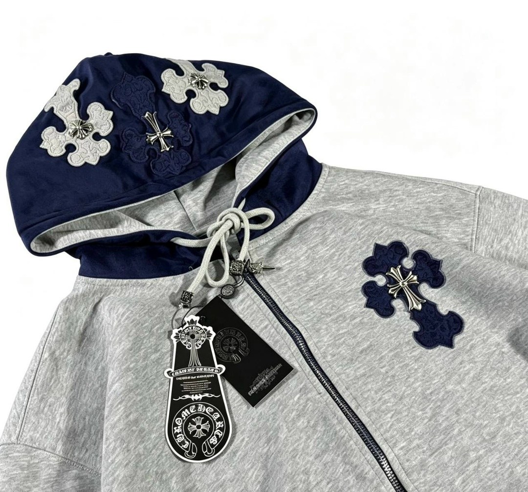 толстовка с замком и капюшоном chrome hearts,chrome hearts худи,chrome hearts grey cross hoodie,chrome hearts grey hoodie,chrome hearts hoodie