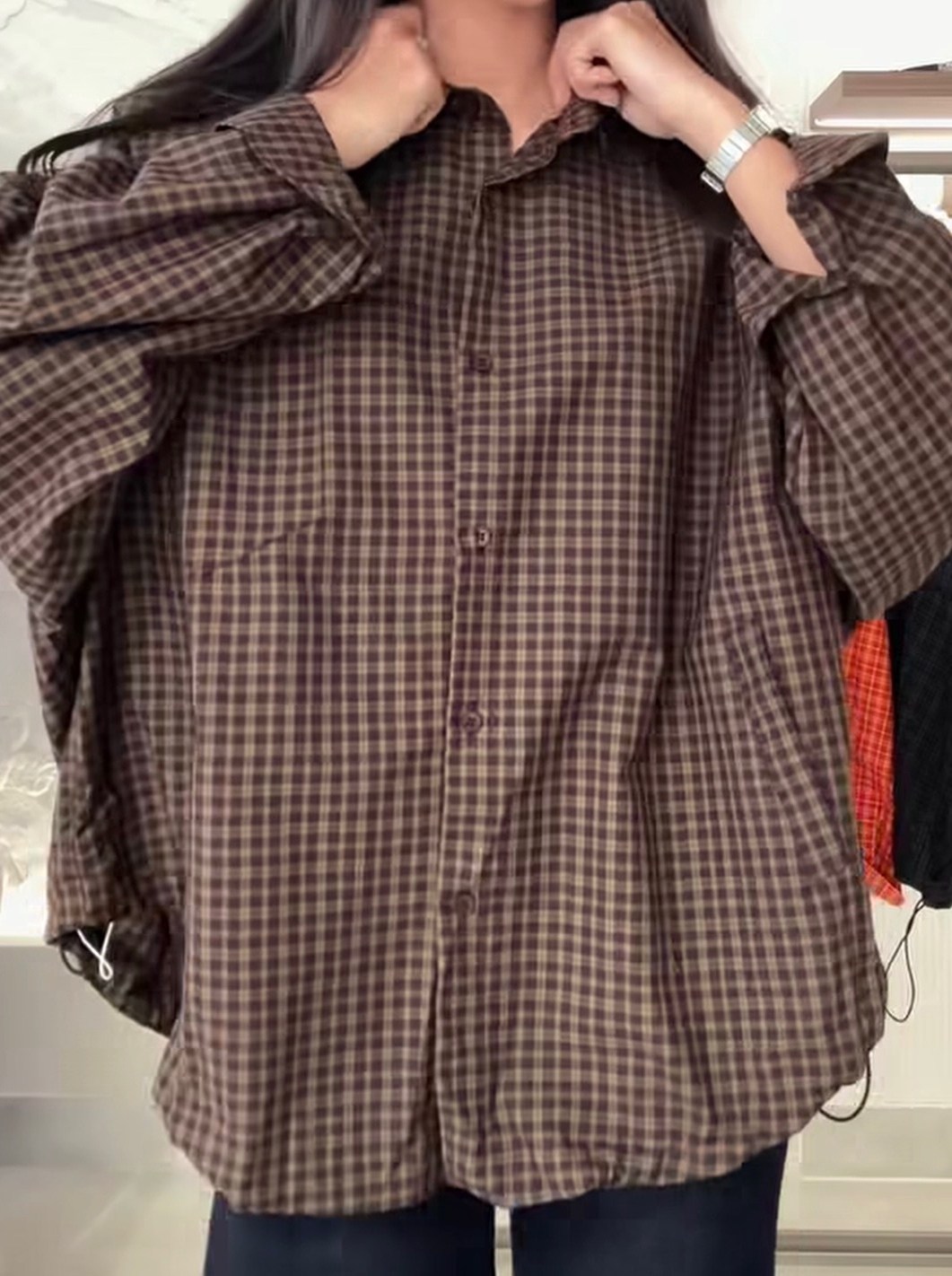 рубашка оверсайз летняя в клетку betrendy wear,женская рубашка в клетку,женская рубашка,рубашка летняя oversize,клетчатая рубашка