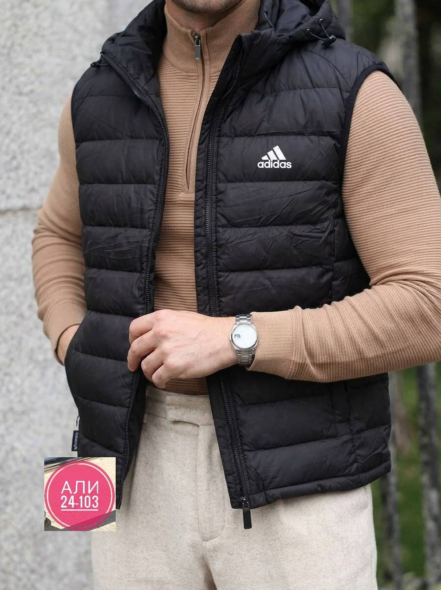 жилет мужской,жилетка мужская,утепленный жилет adidas,безрукавка мужская,жилетка