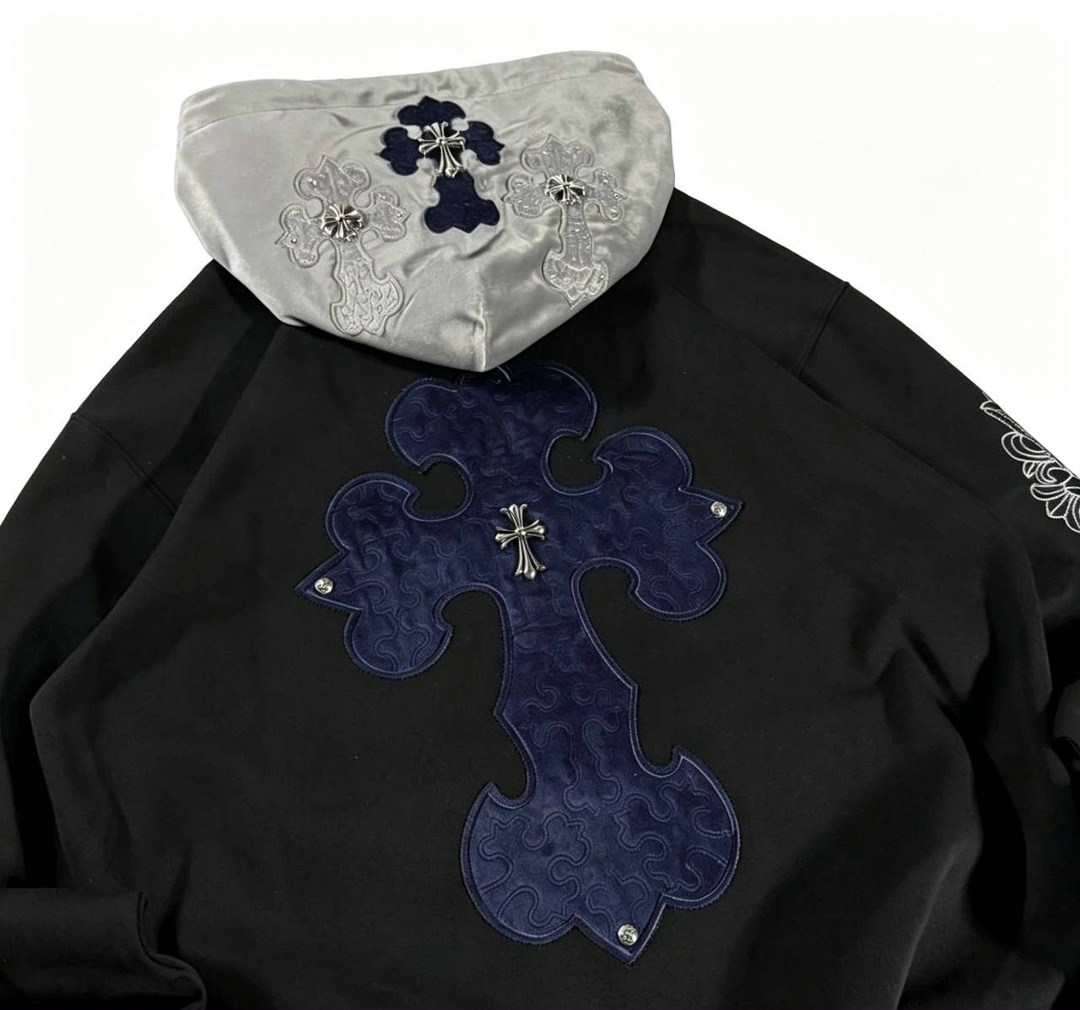 толстовка с замком и капюшоном chrome hearts,chrome hearts худи,chrome hearts grey cross hoodie,chrome hearts grey hoodie,chrome hearts hoodie