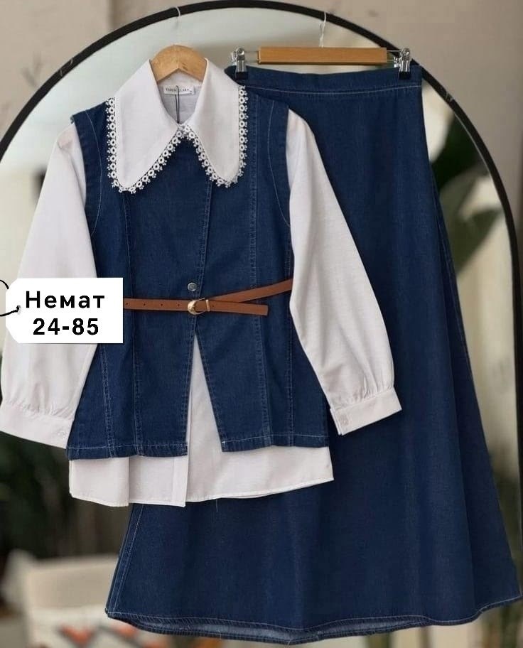 джинсовый костюм для девочки,комплект одежды для девочек,джинсовый жилет,женский джинсовый костюм,костюм женский