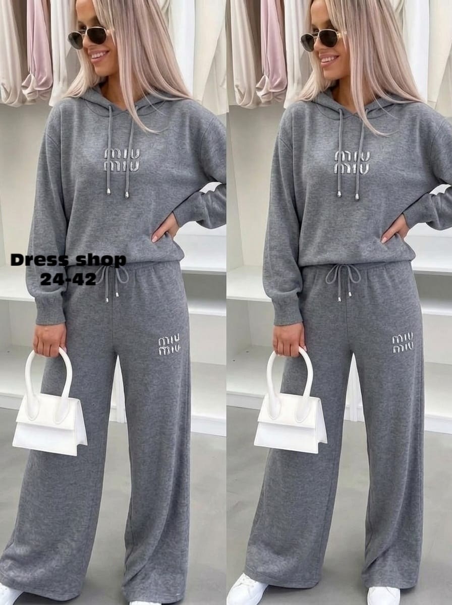 вязаный костюм свитшот и брюки trend collection,костюм трикотажный женский,спортивный женский костюм,трикотажные костюмы,вязаный костюм свитшот и брюки trend.collection 329654099