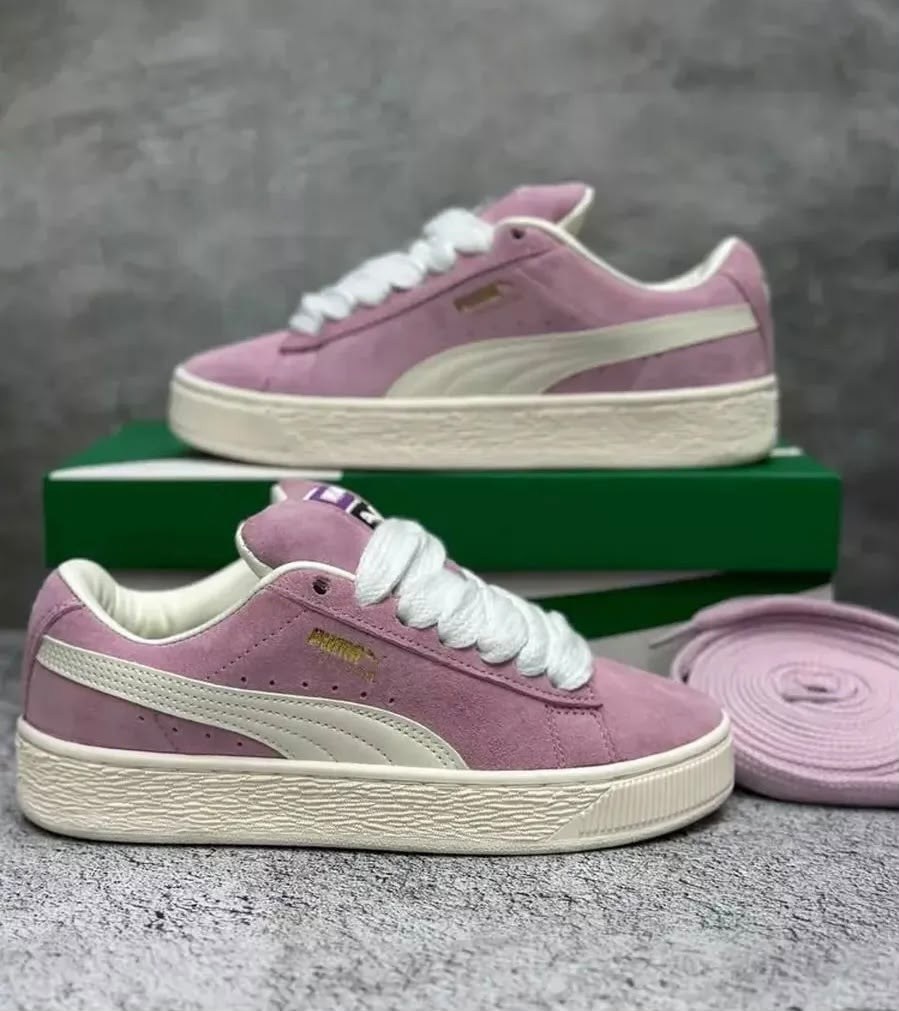 кроссовки женские puma,кроссовки puma suede xl,кроссовки дутые puma suede xl puma цвет розовый белый,кроссовки puma suede,puma suede xl