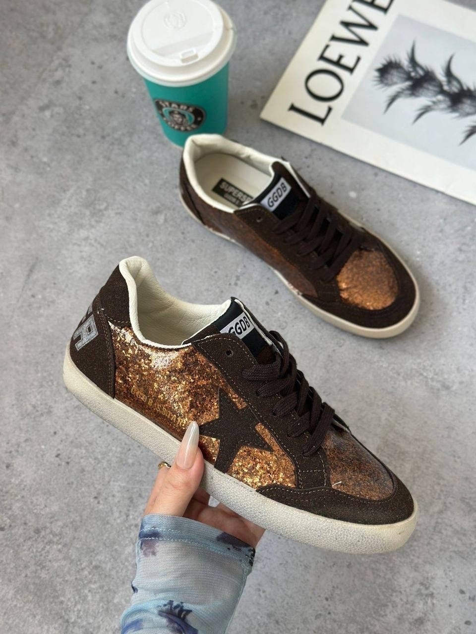 , женская,кеды super-star с блестками golden goose черный,golden goose кеды superstar с блестками,кеды golden goose